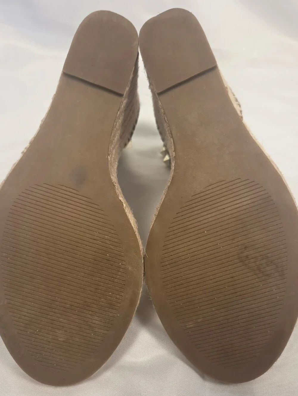 Steve Madden McKenna Gold Metallic Studded Espadrille Wedge Sandals - Size 7M